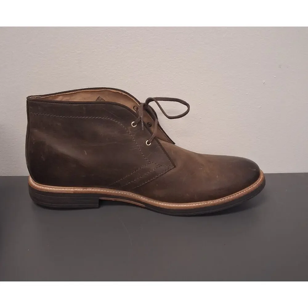 UGG Energ Dagmann Brown Leather Laced Up Casual Ankle Boots Mens Sz 15